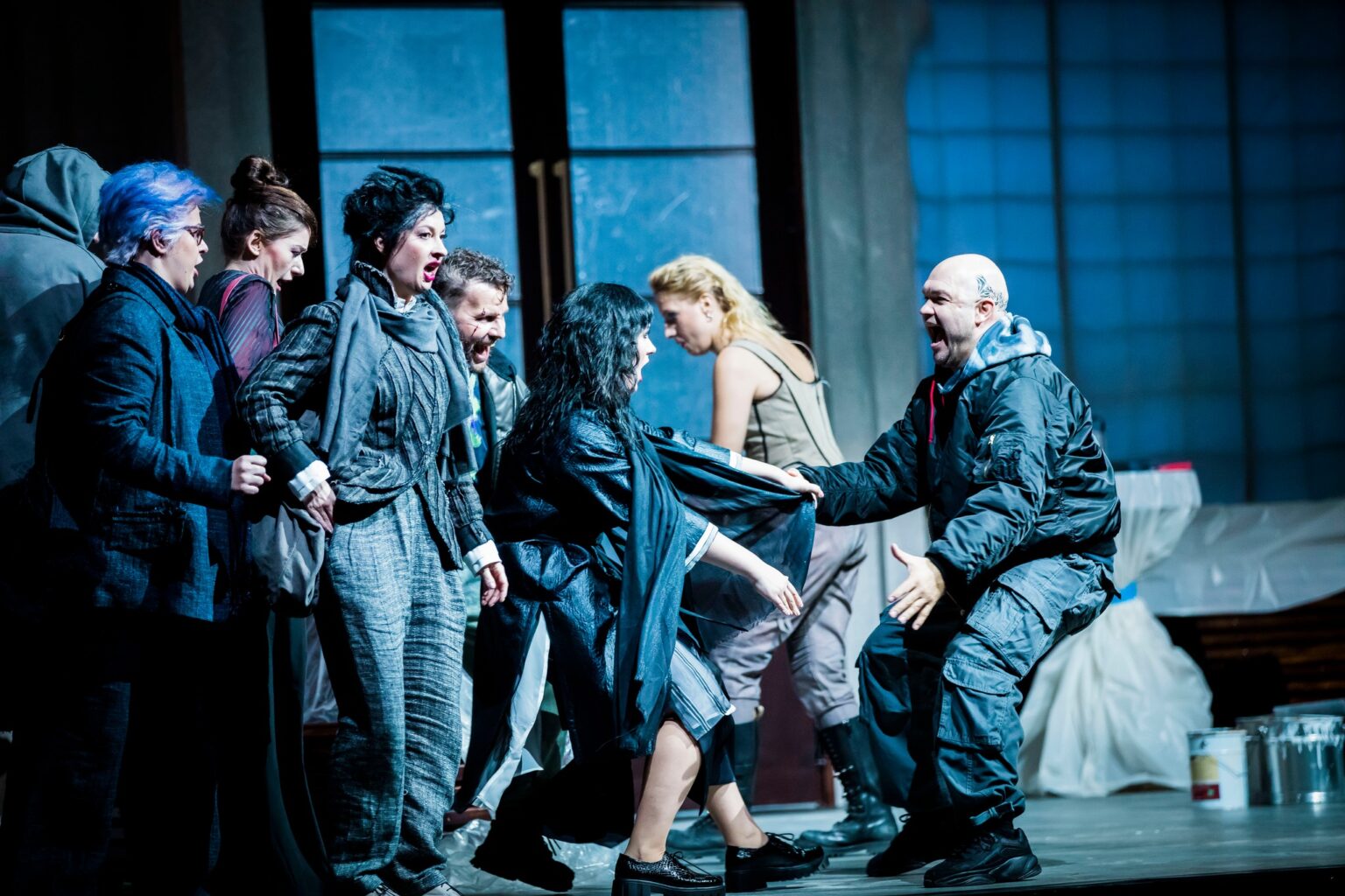 fotografia za spektaklu operowego "Ślepy tor"