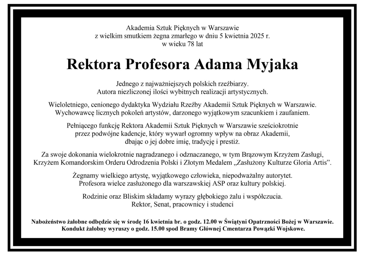 biało-czarna klepsydra Adama Myjaka