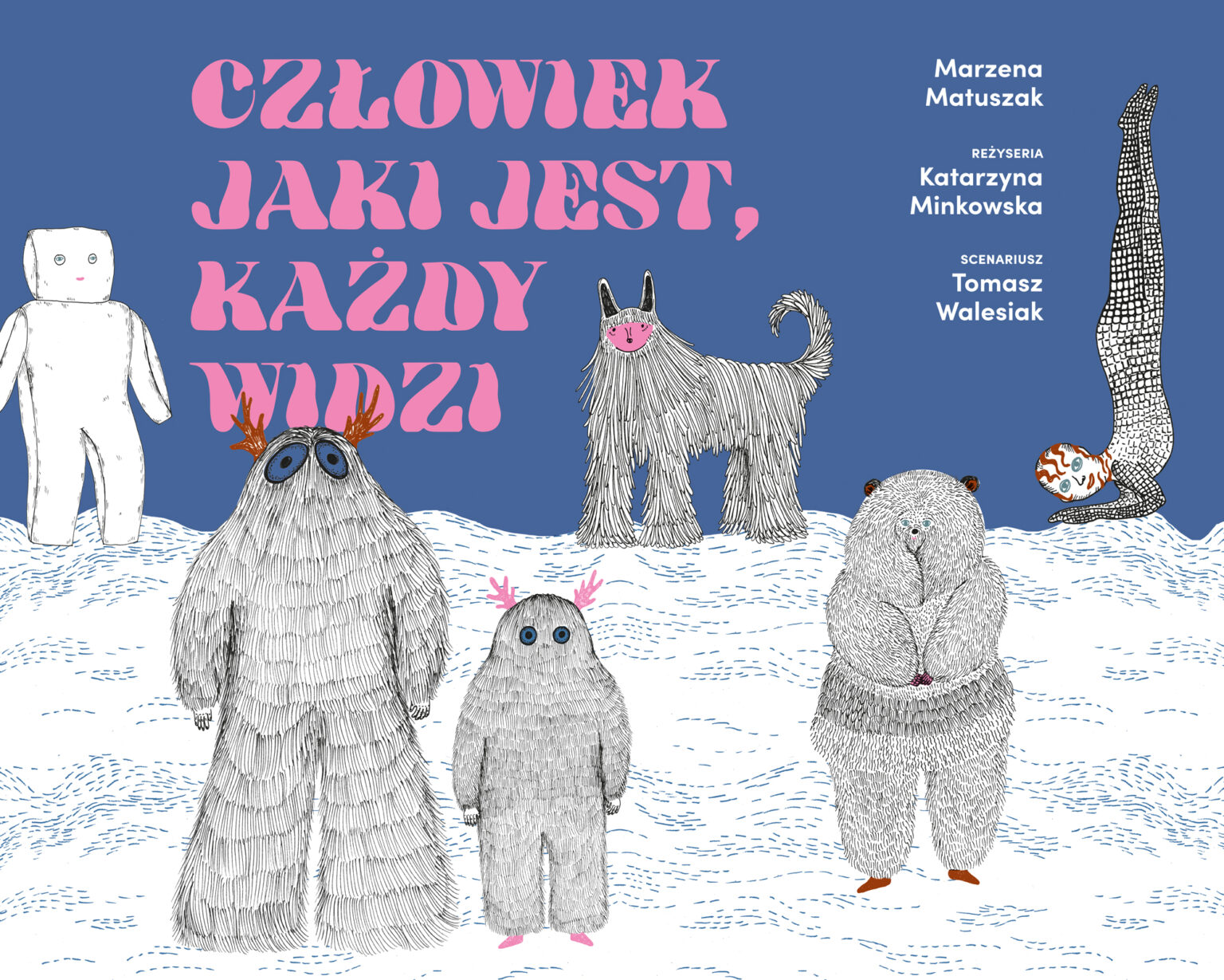 grafika spektaklu "Człowiek jaki jest, każdy widzi"