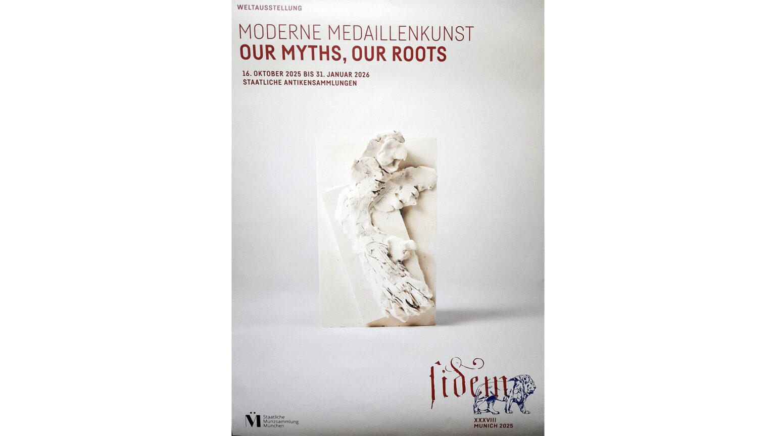 Plakat, ukazujący ciekawą płaskorzeźbę, ukazujące postać Nike