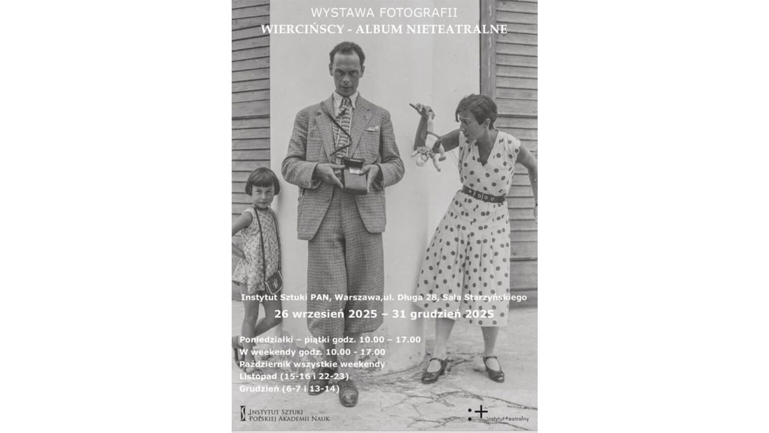 Plakat wystawy fotografii "Wiercińscy - album nieteatralne"